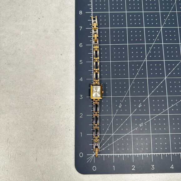 Anne Klein Watch Womens 16mm Rectangle Two Tone Link Band Quartz New Battery - Picture 13 of 16